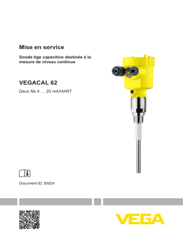 Vega VEGACAL 62 Capacitive rod probe for continuous level measurement Mode d'emploi | Fixfr