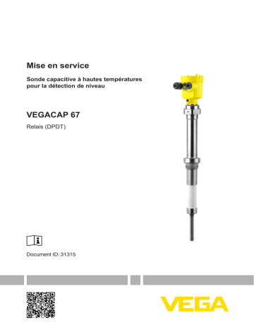 Vega VEGACAP 67 Capacitive high temperature electrode for level detection Mode d'emploi | Fixfr