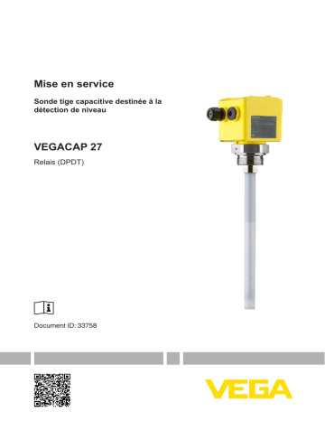 Vega VEGACAP 27 Adjustment-free, capacitive rod probe for level detection of adhesive products Mode d'emploi | Fixfr