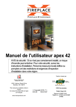 Fireplace Xtrordinair 42 Apex Fireplace 2016 Manuel du propriétaire