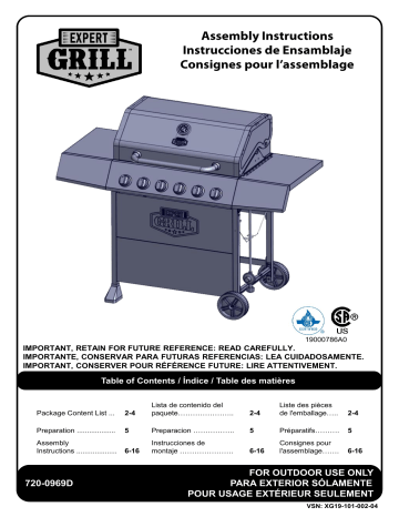EXPERT GRILL 720-0969D grill Manuel utilisateur | Fixfr