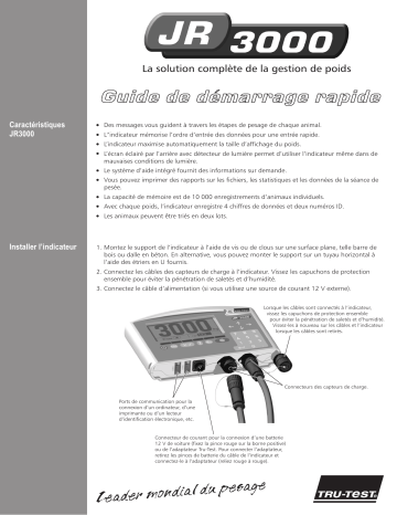 Tru-Test JR3000 Mode d'emploi | Fixfr