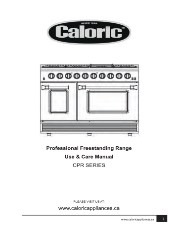 CPR488-1-SS | CPR366-1-SS | Caloric CPR304-1-SS Range Manuel utilisateur | Fixfr