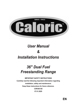 Caloric CDR365-SS Range Manuel utilisateur