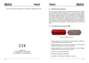 Teleco TBS25 INCLUDED TKB25 Manuel utilisateur | Fixfr