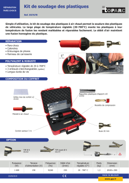 GYS WELDING KIT FOR PLASTICS Fiche technique