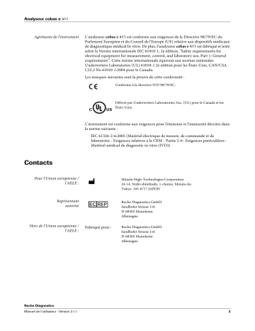 Roche cobas e 411 Manuel utilisateur | Fixfr