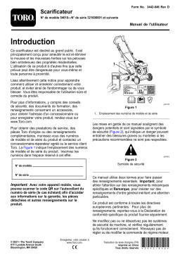 Toro Scarifier Walk Behind Mower Manuel utilisateur