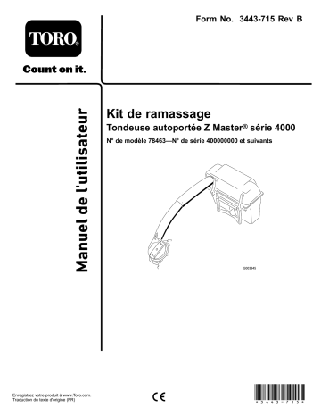 Toro Bagger Kit, Z Master 4000 Series Riding Mower Attachment Manuel utilisateur | Fixfr