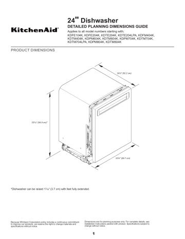 User guide | KitchenAid KDTM404KPS Dishwasher Manuel utilisateur | Fixfr