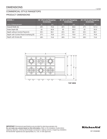 KCGC500JSS | User guide | KitchenAid KCGC506JSS Rangetop Manuel utilisateur | Fixfr