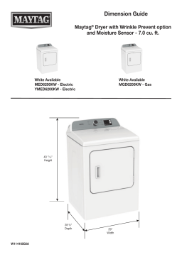 Maytag MGD6200KW Gas Dryer Manuel utilisateur