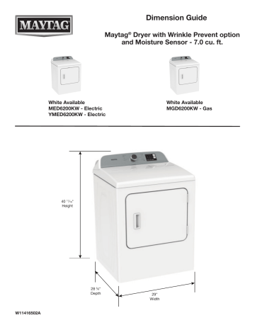 User guide | Maytag MGD6200KW Gas Dryer Manuel utilisateur | Fixfr