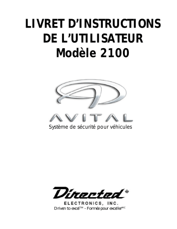 Manuel du propriétaire | Avital 2100 Owner's Manual | Fixfr