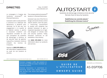 AS-DSP706 | Manuel du propriétaire | Autostart AS-RFD7506 Owner's Manual | Fixfr
