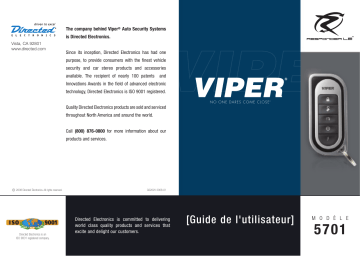 Owner's manual | Viper 5701 Manuel du propriétaire | Fixfr