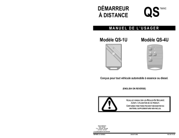 Manuel du propriétaire | AstroStart QS-4U Owner's Manual | Fixfr