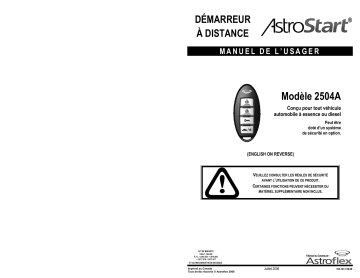 Manuel du propriétaire | AstroStart RSS-2504A Owner's Manual | Fixfr