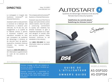 AS-DSP154 | Manuel du propriétaire | Autostart AS-DSP320 Owner's Manual | Fixfr