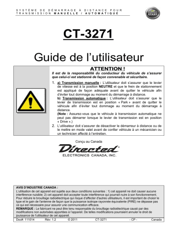 Manuel du propriétaire | ProStart CT-3271 Owner's Manual | Fixfr