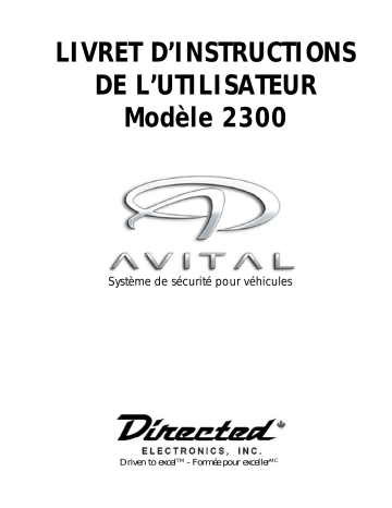 Manuel du propriétaire | Avital 2300 Owner's Manual | Fixfr