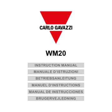 User manual | CARLO GAVAZZI WM2096 Manuel utilisateur | Fixfr