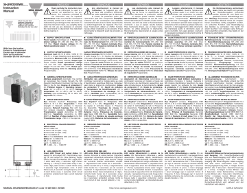 SHJWD200WEWLS230 | SHJWD200WE115 | SHJWD200WEBLS230 | User manual | CARLO GAVAZZI SHJWD200WE230 Manuel utilisateur | Fixfr