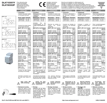 DLA71TB483P | DLA73TB482P | DLA71DB232P | DLA71TB233P | DLA71DB482P | Installation manual | CARLO GAVAZZI DLA73TB232P Guide d'installation | Fixfr