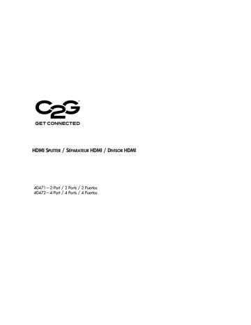 Manuel du propriétaire | Cables To Go 40471-2 Owner's Manual | Fixfr