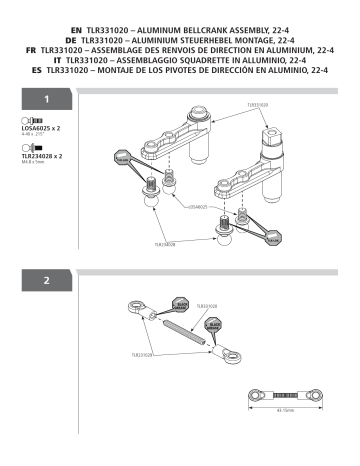 Owner's manual | Team Losi Racing TLR331020 Bellcranks, C Ackermann Manuel du propriétaire | Fixfr