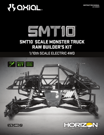 Owner's manual | Axial AXI03020 1/10 SMT10 4WD Monster Truck Raw Builders Kit Manuel du propriétaire | Fixfr