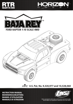 Losi LOS03020T1 1/10 Ford Raptor Baja Rey 4WD Desert Truck Brushless RTR, King Shocks Owner's Manual