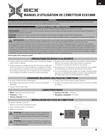 Manuel du propriétaire | ECX ECX13008 2.4GHz Transmitter 2-Channel V4 Owner's Manual | Fixfr