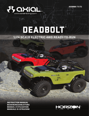 Manuel du propriétaire | Axial AXI90081T1 1/24 SCX24 Deadbolt 4WD Rock Crawler Brushed RTR, Red Owner's Manual | Fixfr