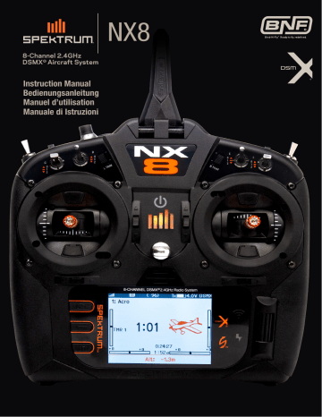 E-flite | EFL12550UC | Manuel du propriétaire | Spektrum SPMR8200 NX8 8-Channel DSMX Transmitter Only Owner's Manual | Fixfr