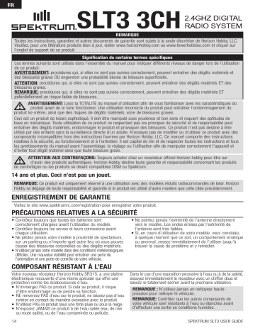 SPMSLT350 | Manuel du propriétaire | Spektrum SPMSLT300 SLT3 3-Channel SLT Radio System Owner's Manual | Fixfr