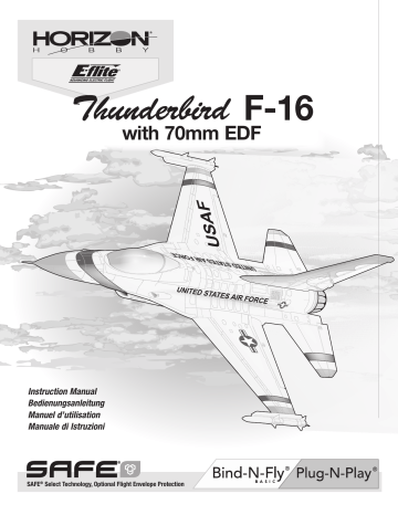 Manuel du propriétaire | E-flite EFL78500 F-16 Thunderbirds 70mm EDF BNF Basic Owner's Manual | Fixfr