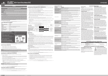 Manuel du propriétaire | Dynamite DYNS2406 Fuze Brushless ESC, 60A Owner's Manual | Fixfr