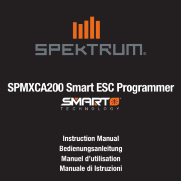 Manuel du propriétaire | Spektrum SPMXCA200 Smart ESC Programming Update Box Owner's Manual | Fixfr