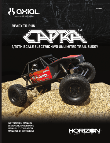 Manuel du propriétaire | Axial AXI03000T1 1/10 Capra 1.9 Unlimited 4WD Trail Buggy Brushed RTR, Red Owner's Manual | Fixfr