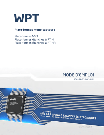WPT 30/HR5/K | WPT 15/HR2/K | WPT 60/HR3/K | Manuel utilisateur | Radwag WPT 300/H5 Waterproof Scale User Manual | Fixfr