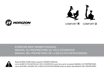 Owner's manual | Horizon Fitness Comfort U Upright Bike 2013 Manuel du propriétaire | Fixfr
