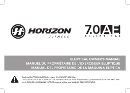 Horizon Fitness 7.0 AE Traditional Elliptical 2018 Manuel utilisateur