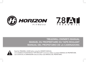 Owner's manual | Horizon Fitness 7.8AT Folding Treadmill 2019 Manuel du propriétaire | Fixfr