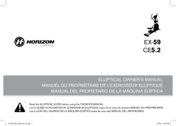Horizon Fitness EX59-Production Traditional Elliptical 2011 Manuel utilisateur