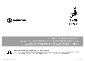 CE5.2 | User guide | Horizon Fitness EX59-Production Traditional Elliptical 2011 Manuel utilisateur | Fixfr