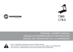 Horizon Fitness CT9.3 Folding Treadmill 2013 Manuel du propriétaire