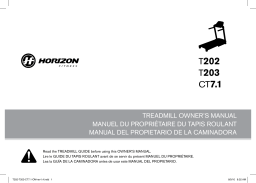 Horizon Fitness T203 Folding Treadmill 2011 Manuel utilisateur