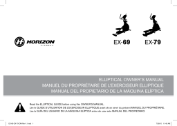 Horizon Fitness EX79 Traditional Elliptical 2011 Manuel utilisateur