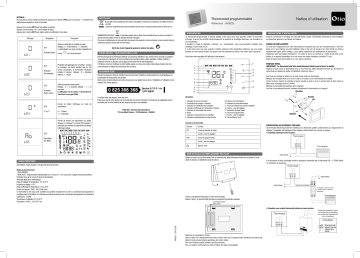 Manuel du propriétaire | Otio 840025 Thermostat programmable Owner's Manual | Fixfr